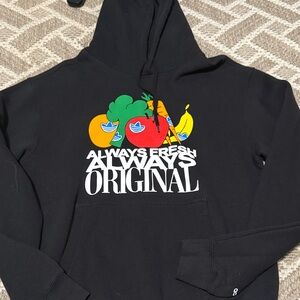 Adidas Black Hoodie with Veggie Accents men’s medium